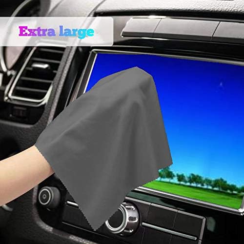 20"x20"(50x50CM) Extra Large Oversized Microfiber Cleaning Cloth, Ideal for Electronics and Screens, Lenses on Cameras, Binoculars, telescopes, All Types of Optical Glass (1Pack Gray)