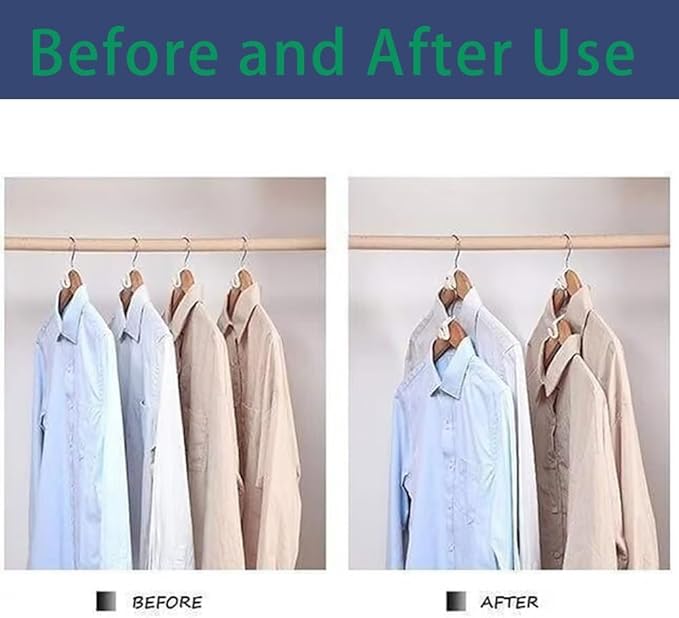 Space-Saving Hanger Connector Hooks - 50 Pack, White, Fits All Standard Hangers, Durable Plastic Hooks for Closets, Dorms, and RVs, No Tools Required