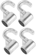 Housoutil 4Pcs Heavy Duty Aluminum Alloy Closet Rod Hooks Easy Installation Space Saving Hanger Connectors for Clothes Versatile Wardrobe Organizer Smooth Finish Design