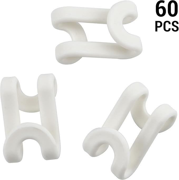 60 Pack S Shape Clothes Hanger Connector Hooks Extender Clips Mini Space Saver Clothes Hanger Extender Connector Space Saving Cascading Organizer Connection Hook White