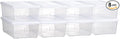 novelinks 6 Quart Clear Plastic Storage Bins with White Lids Stackable Box Craft Storage Organizing Container Sensory Bin,8 Pack