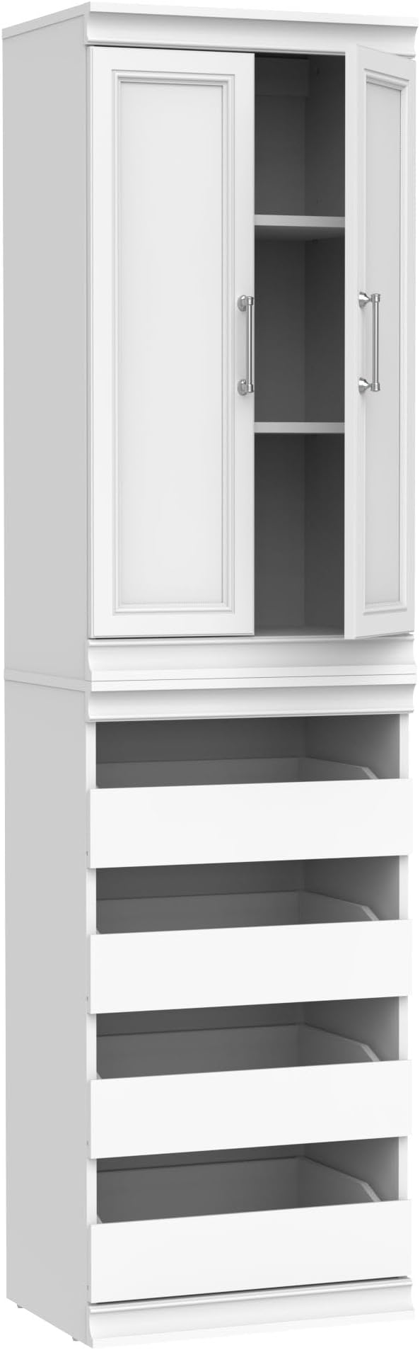 ClosetMaid Modular Storage 21.38-inch W 3-Shelf 4-Drawer Tower Wood Closet System, White