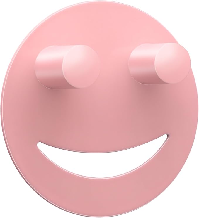 Stainless Steel Smiley Face Sponge Holder, Silver Sink Caddy Organizer Storage with Suction Cup for Kitchen, Kitchen Accessories Decor Scrubber-Pink
