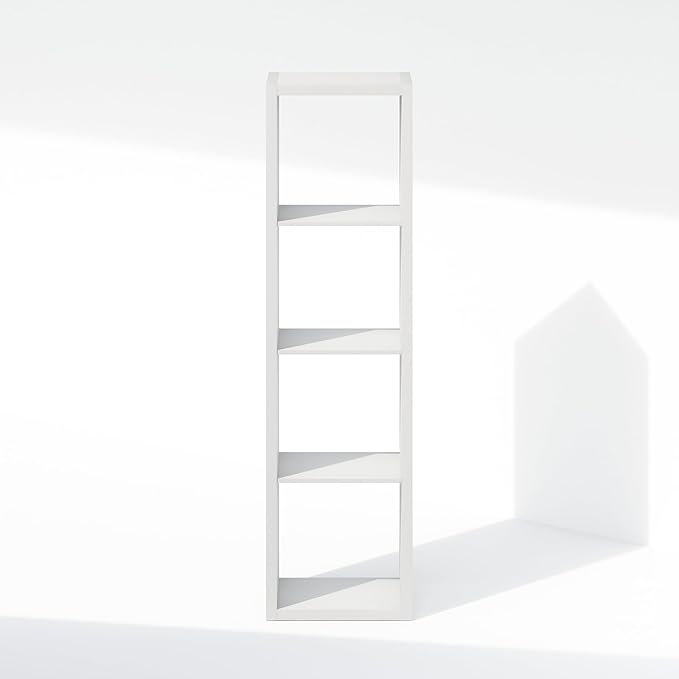 Furinno Cubic Closet Organizers and Storage, 4-Cube Closet Organizer, Vertical Open Shelf Closet Storage, Extra Thick Frame for Wardrobe, Bedroom, Living Room, White