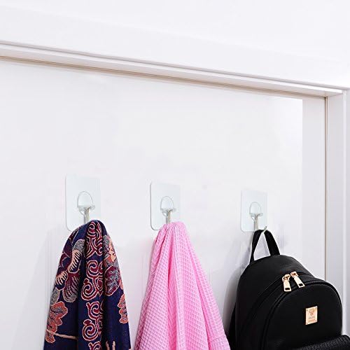 FOTYRIG Adhesive Hooks 15lb(Max) 180 Degree Rotating Heavy Duty Sticky Wall Hooks for Hanging Space Saving Towel Hooks Holder Seamless Stick on Bathroom Kitchen Office Outdoors-20 Packs