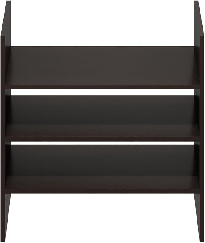 Furinno Cubicle Cube Insert, 3-Shelf Cube Organizer, Fits into Furinno Extra Thick Cubes, for Organizers and Storage, Black Dark Oak (Does not fit IKEA Kallax Shelving)