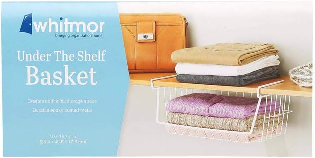 Whitmor White Wire Shelf Basket