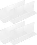 uxcell 4pcs Clear Shelf Dividers, 10"x3.9" Plastic L-Shaped Shelf Separator, Transparent Organizer Divider for Supermarket Store Commodity Classification