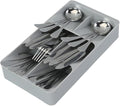 6 Slots Silverware Cutlery Drawer Organizer,Small Kitchen Utensil Tray for Flatware, Cutlery, Spoon and Knives Compact Storage Organization Keep Kitchen, Camper Drawer Neat & Organized