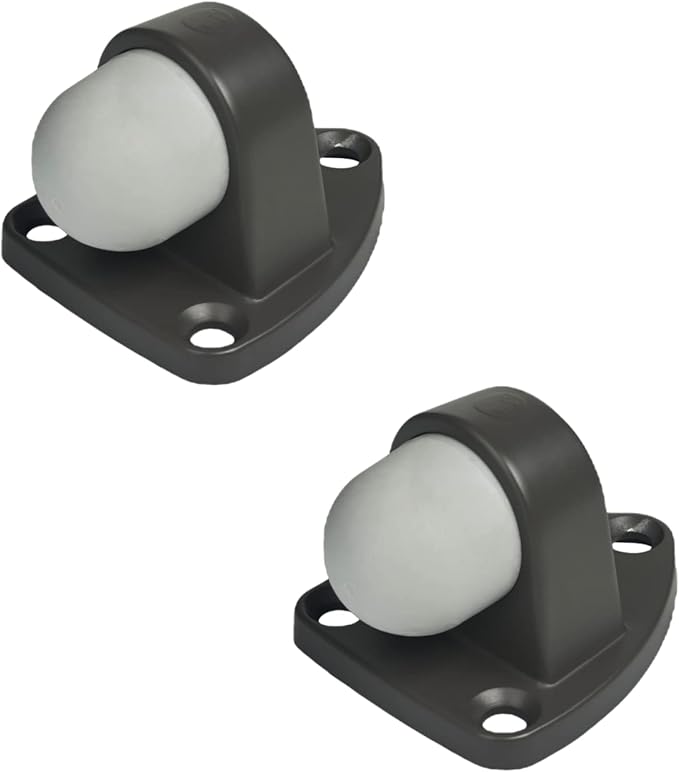Floor Door Stopper with Rubber pad 2pack, Circle Shaped Door Stopper, Protecting Wall (2.7inch x 2pack, Dark Grey)