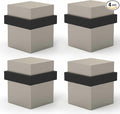 Mega Handles Square Floor Door Stopper, Quickly Installed Wall Protector Stopper, Wall Protectors from Door Knobs, Floor Door Stop with Mounting Hardware Included - Satin Nickel - 1.5 Inch