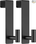 WUIVIUT T-Shaped Over Door Hooks - Fits Wooden & Metal Doors Less Than 1.77" Wide,Door Hanger for Office,Bedroom Heavy-Duty Stainless Steel Doors(T Shape 2 Pack, Fits 1-3/4'' Thick)