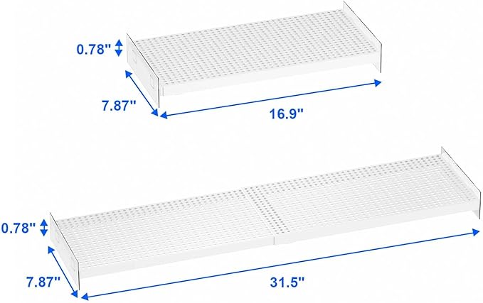 WEJIPP Closet Tension Shelves Organizer Expandable Cabinet Storage Shelf Heavy Duty Metal DIY Divider Separator for Cabinet Wardrobe Cupboard Pantry Kitchen Bedroom,White
