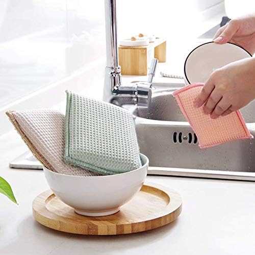 JEBBLAS Bamboo Natural Kitchen Sponges Dish Sponge Cleaning Sponge Heavy Duty Scrub Sponge for Cleaning Kitchen and Household Green (8 Pack)