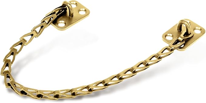 MEGA HANDLES Transom Door Chain 12-Inch, Door Chain Stopper for Transom Windows, Cabinet Door Restraint, Chain Lid Support, Durable Transom Window Hardware for Enhanced Safety - Satin Brass