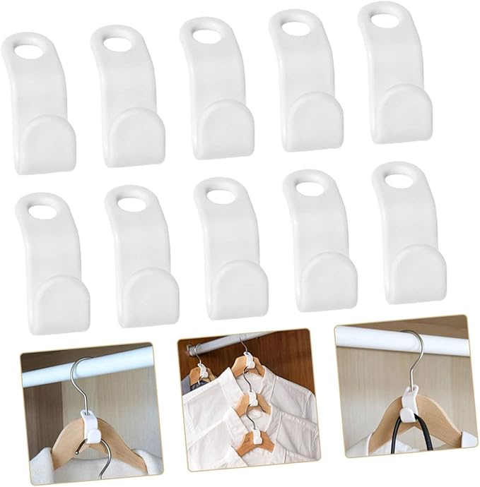 Cabilock 120pcs Non Slip Clothes Hook for Closet Organization Space Saving Hanger Connectors for Neat and Tidy Wardrobe Arrangement