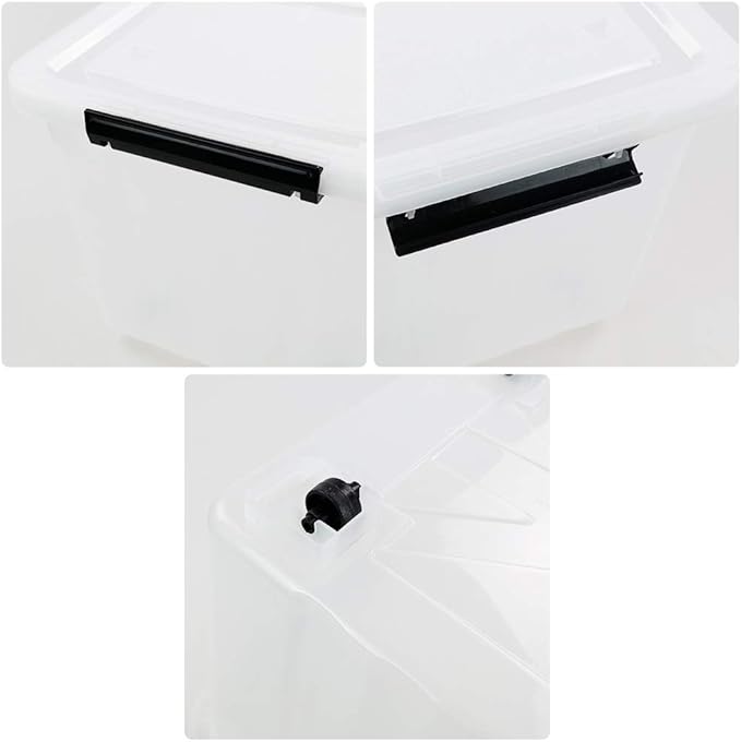 Callyne 4-Pack Clear Plastic Storage Bins with Lid, 42 L Large Plastic Storage Box