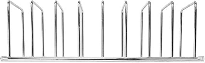 FitWell Kitchen Bakeware Organizer,Plate Racks,Rack for Plastic Lids,Cutting Boards,Cookie Sheets,Pots & Pans Holder,Compact Kitchen Storage,Cabinet Organizer (Chrome)