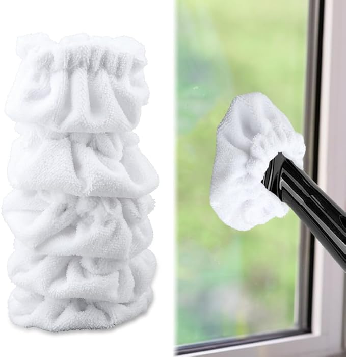 Bibabala Microfiber Cloths for Steam Cleaner, Microfiber Bonnet Steam Mop Pads, Universal Reusable Cleaning Pads Fits for The Triangular Brush Tool,Steam-Cleaner Accessories(10 Pack)