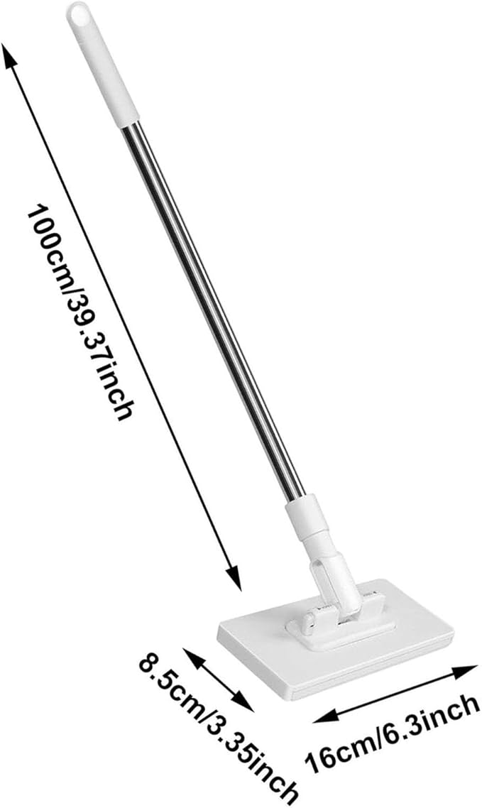 Mops for Floor Cleaning with 8/16 Pcs Microfiber Rags, 2026 Mop with Pressure Clamping System, Reusable Automatic Clamping Cloth, Mini Lazy Floor Mop for Office, Home Use (White,16 Rags)