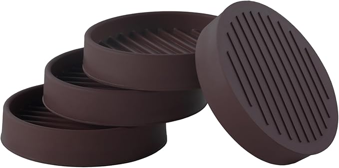 2.5x2.5 Round Rubber Furniture Caster Cups, Anti-Sliding Furniture Pads Bed Stopper Floor Protectors with Grip - Protect Any Flooring