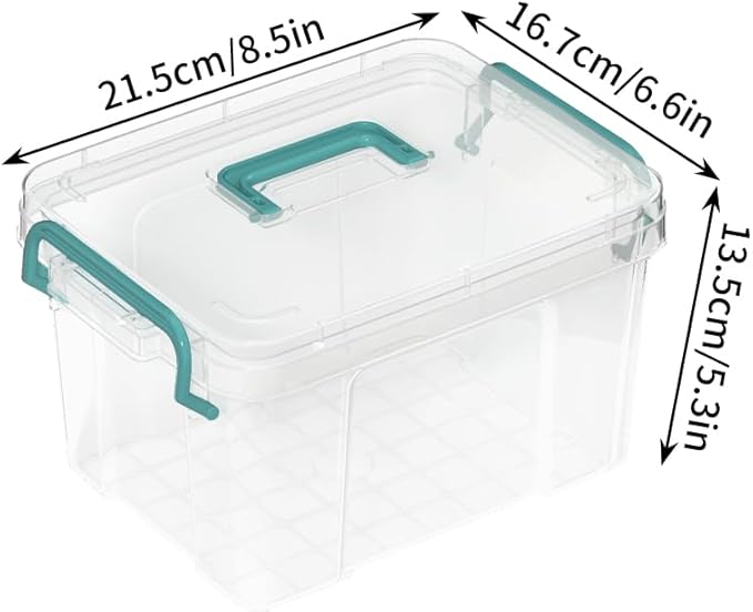 7 Pack Small Storage Bins Plastic Storage Container Stackable Box with Lids,with Handle Clear Plastic Container for Suitable for storing snacks, tools, cosmetics, toys
