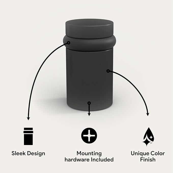 Mega Handles Floor Door Stopper, Black Stopper Quickly Installed Wall Protector, Wall Protectors from Door Knobs, Floor Door Stop with Mounting Hardware Included - Matte Black - 2 Inch