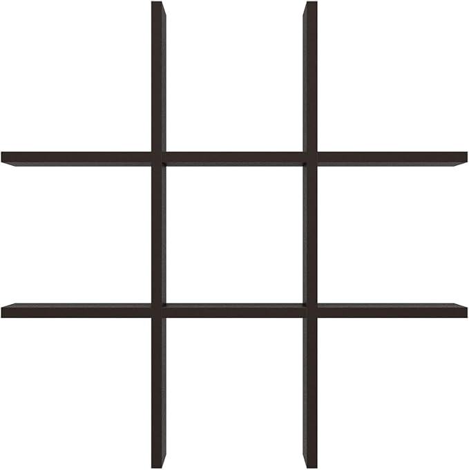 Furinno Cubicle Cube Insert, 9-Compartment Cube Organizer, Fits into Furinno Extra Thick Cubes, for Organizers and Storage, Black Dark Oak (Does not fit IKEA Kallax Shelving)