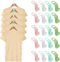 50 Pcs Space Saving Clothes Hanger Connectors - Plastic Extender Hooks for Closet Organizer - Cascading Hanger Hooks (4 Colors)