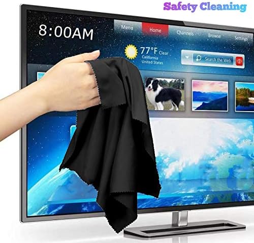 20"x20"(50x50CM) Extra Large Oversized Microfiber Cleaning Cloth, Ideal for Electronics and Screens, Lenses on Cameras, Binoculars, telescopes, All Types of Optical Glass (1Pack Black)