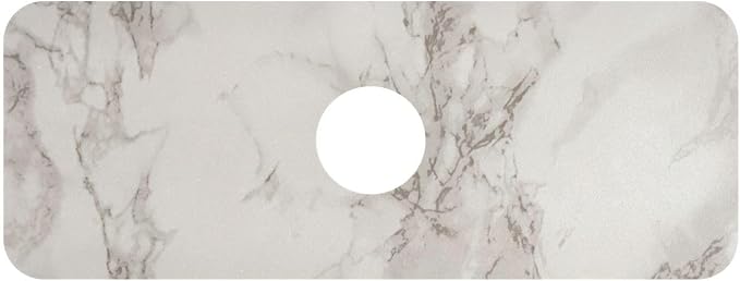 Kitchen Sink Splash Guard 1 PC 14.7 Inch Sink Faucet Mat Splash Guard for Bathroom Countertop Water Absorbent Foldable Cuttable Soft Washable Marble White