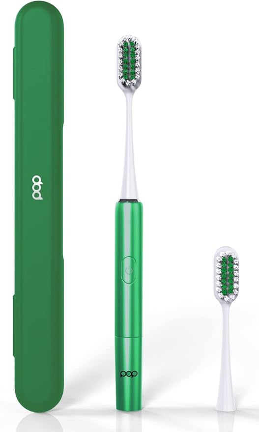 Go Plus Sonic Toothbrushes for Adults w/Electric Toothbrush Case - Electric Toothbrush for Adults & Kids - Sonic Toothbrush w/ 2 Speeds - 18000-24000 Vibrations Per Minute (Emerald Green)