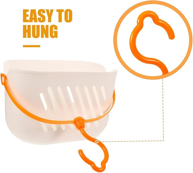 Angoily Small Shower Caddy, Plastic Hanging Basket for Shower with Hook Waterproof Storage Basket for Bathroom and Wall Mounted Organizer with Hollow Drainage Space Saving Storage Solution