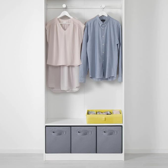 PowerKing Collapsible Storage Cubes with Handles, Fabric Foldable Bins for Closet Shelves, Durable Organization Storage Bins, 10.5'' x 11'' x 10.5'' (Light Grey, 2Pack)