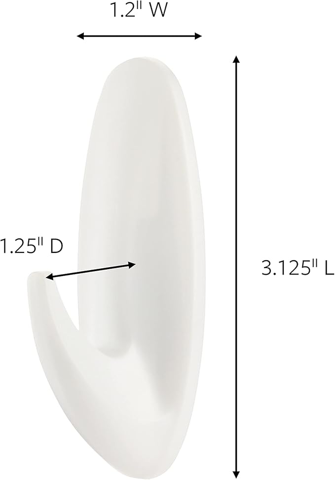 Command Medium Designer Hooks, 2 Hooks and 4 Strips, Damage-Free Hanging Wall Hook with Adhesive Strips, No Tools Great for Hanging, Organization and Storage, Holds up to 3 lb