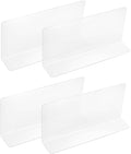 uxcell 4pcs Clear Shelf Dividers, 12"x5.5" Plastic L-Shaped Shelf Separator, Transparent Organizer Divider for Supermarket Store Commodity Classification
