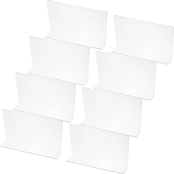 PATIKIL 8 Pack Shelf Dividers for Closet Organization, 7.9x1.6x4.8 Acrylic Closets Separator Kitchen Cabinet Shelves Under Bed Blocker for Bedroom Kitchen Office, Clear