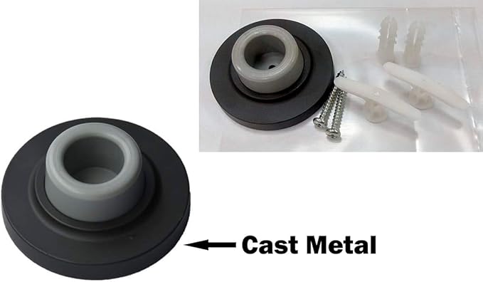 QCAA Heavy Solid Metal Wall Mount Concave Door Stop, Wall Protector, 2-1/2" Diameter, ORB Oil Rubbed Bronze, Made in Taiwan, 1 Pack