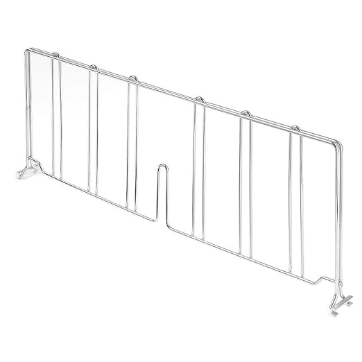 Nexel Wire Shelf Divider, 21"W x 8"H, Chrome