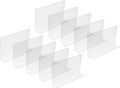 Yardwe 10Pcs Clear Plastic Shelf Dividers - 7.8Inch L-Shaped Store Goods Separators for Shelves Supermarket Commodity Classification Organizer for Home Kitchen and Retail