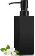 GMISUN Black Soap Dispenser Bathroom, Glass Hand Soap Dispenser with Stainless Steel Pump, 12 fl oz/350ml Refillable Dish Dispensers for Kitchen, Modern Liquid Lotion Bottles for Bathroom Countertop