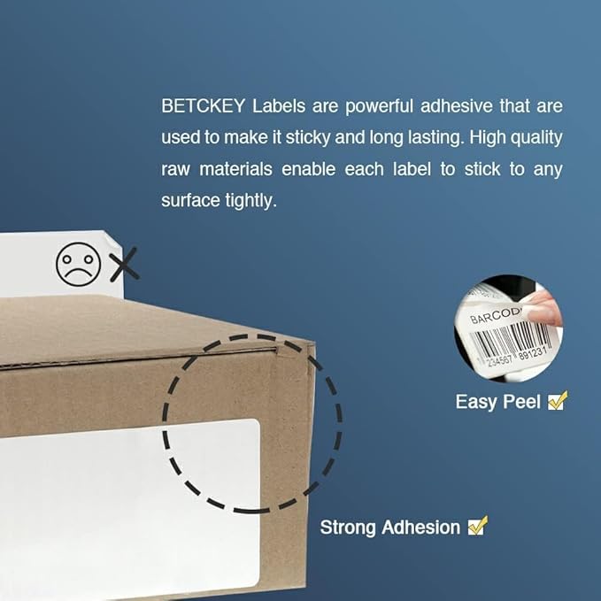BETCKEY - Compatible Continuous Labels Replacement for Brother DK-2205 (2.4 in x 100 ft), Use with Brother QL Label Printers [6 Rolls]