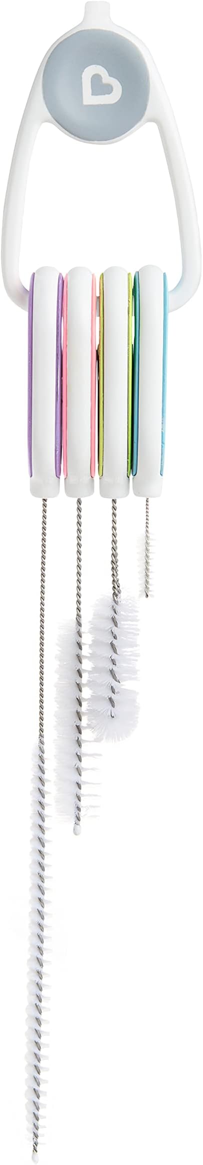 Munchkin® Details™ Bottle and Cup Cleaning Brush 4 Piece Set with Key Ring,(Pack of 12)