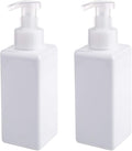 UUJOLY Foaming Soap Dispenser 650ml (22oz) Refillable Plastic Pump Bottle for Liquid Soap, Shampoo, Body Wash (2 Pcs) (White)