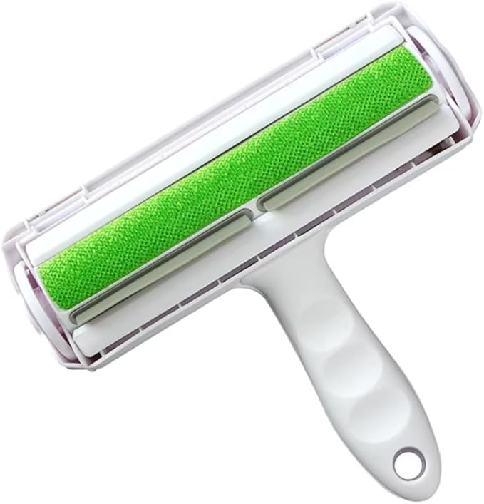 Essential Aura Portable Pet Hair & Lint Remover – Multi-Surface Reusable Lint Roller for Cats & Dogs, Works on Furniture, Carpets, Bedding & Clothes (Green)