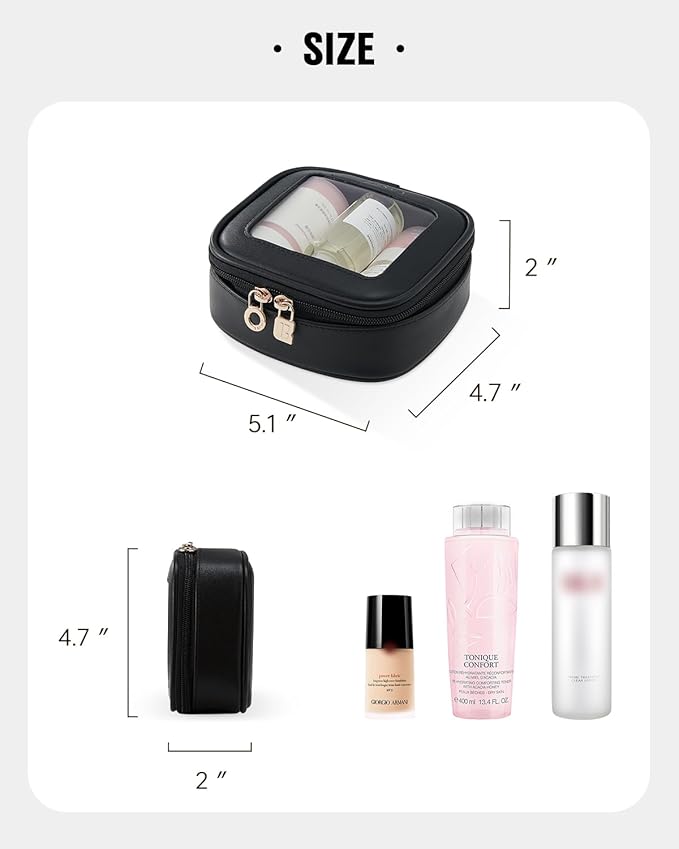 EACHY Clear Makeup Bag，Waterproof TSA Approved Toiletry Bag with Zipper for Women, Make Up Organizer and Skincare Pouch, Portable Car or Purse Bag for Travel Essentials