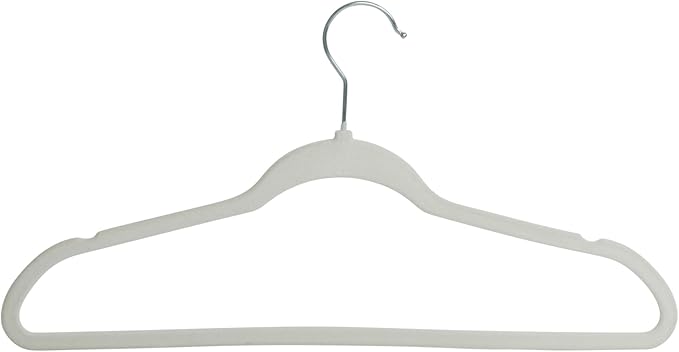 Honey-Can-Do 35-Pack Slim-Profile Non-Slip Velvet Hangers, White HNG-09737 White
