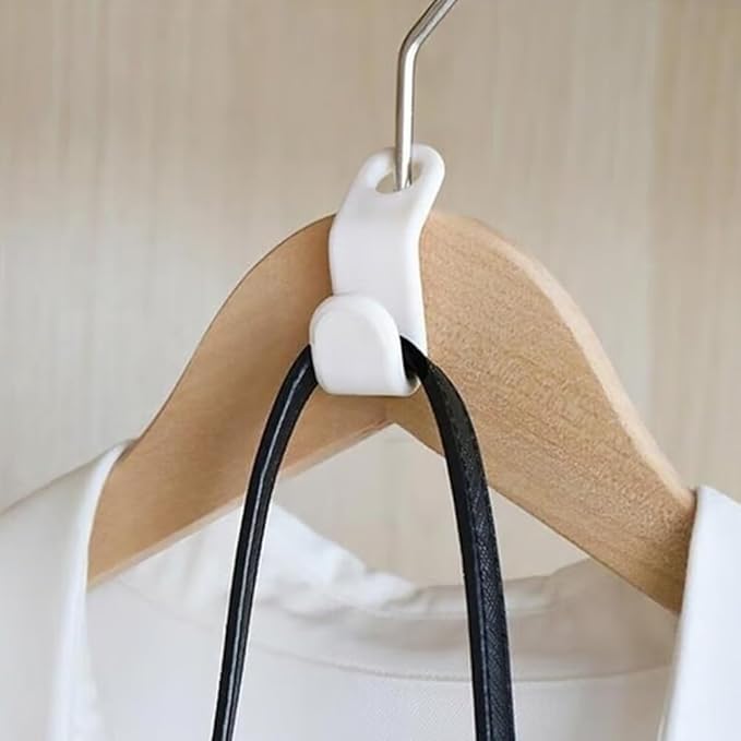 Space-Saving Hanger Connector Hooks - 50 Pack, White, Fits All Standard Hangers, Durable Plastic Hooks for Closets, Dorms, and RVs, No Tools Required