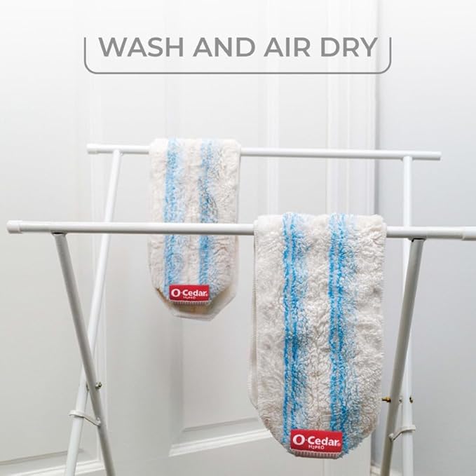 O-Cedar Genuine H2prO Mop Pads (Pack of 3) | Machine Washable | Reusable | Microfiber Mop Head Replacements