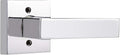 Probrico Heavy Duty Square Single Dummy Door Lever Polished Chrome Decorative Non-Turning Half-Dummy Door Handles for Closet or French Doors(Exposed Screws,1 Pack)